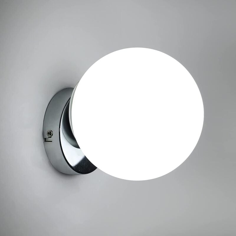 foto del prodotto goeco applique per interni vetro moderno sferico lampada da parete base e27 per camere da letto, soggiorni, corridoi e disimpegni