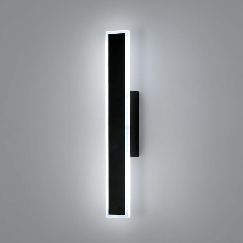 foto del prodotto goeco lampada da parete interno led 12w, design rettangolare moderno 3 temperature di colore 3000k 4500k 6500k , nero 31cm x 4cm per camera da