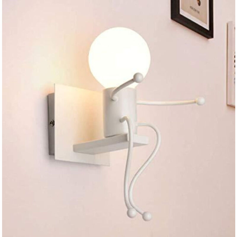 foto del prodotto goeco lampada da parete robot, applique da parete nero stile creativo contemporaneo e retr , applique da parete per comodino camera da letto per