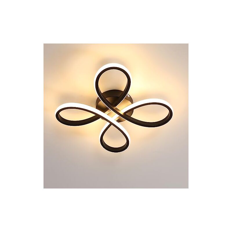foto del prodotto goeco lampada da soffitto a led con design floreale, nera, 30 cm, luce neutra, 30 w, ideale per soggiorni e corridoi moderni