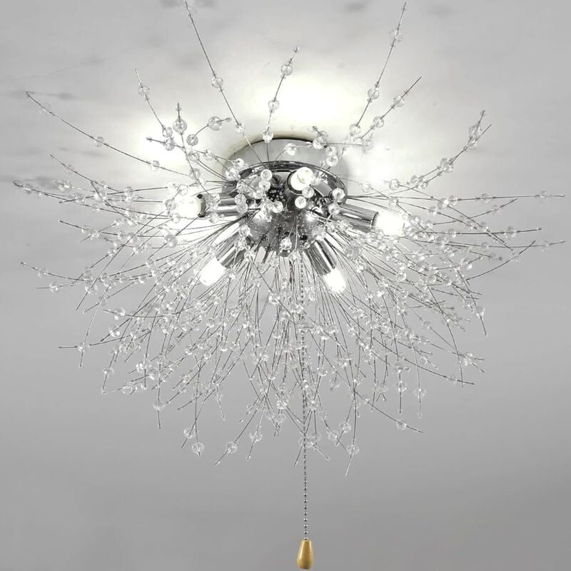 foto del prodotto goeco lampada da soffitto a led in cristallo, lampadari moderni a forma di fuochi d artificio, dimmerabile, luce tricolore 3000k 6500k per camera