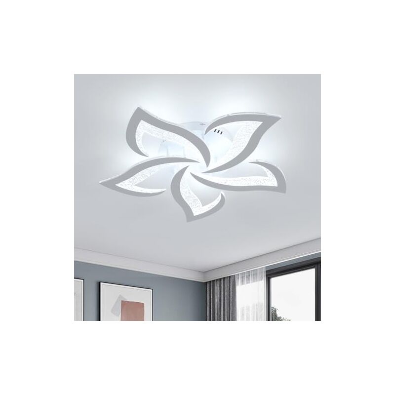 foto del prodotto goeco lampada da soffitto in acrilico a 5 teste, design a coda di rondine, 600 mm, 60 w, bianco, luce fredda 6000 k, 220 v, ideale per