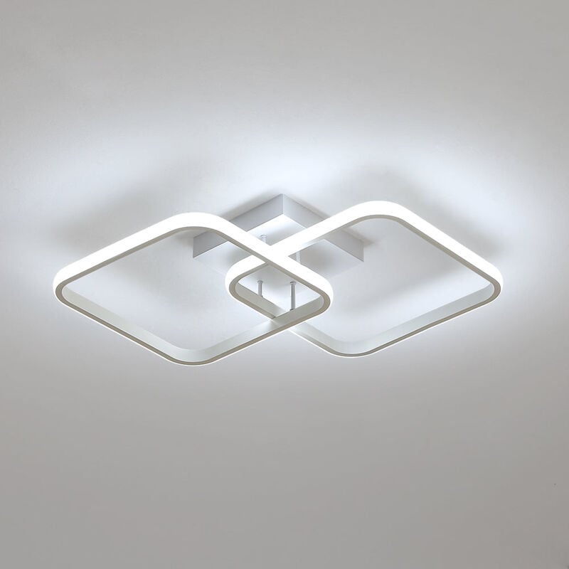 foto del prodotto goeco lampada da soffitto quadrata moderna a led, plafoniera in acrilico 42w per cucina sala da pranzo salotto studio ufficio 6500k, diametro 59cm
