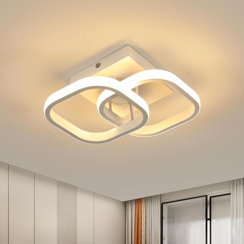 foto del prodotto goeco lampada del soffitto a led con rilevatore di movimento, semplice design quadrato bianco acrilico bianco, luce a soffitto da 3000k luce calda