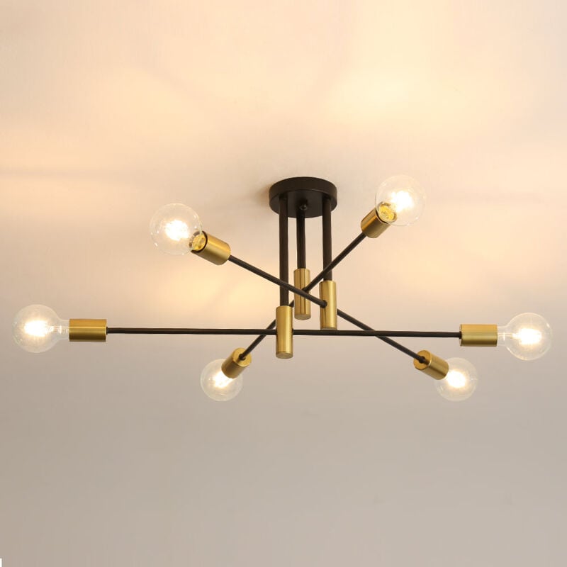 foto del prodotto goeco lampade da soffitto industriali, lampadario soggiorno retr e27, lampadario camera da letto angolo regolabile di 180 , lampadario per