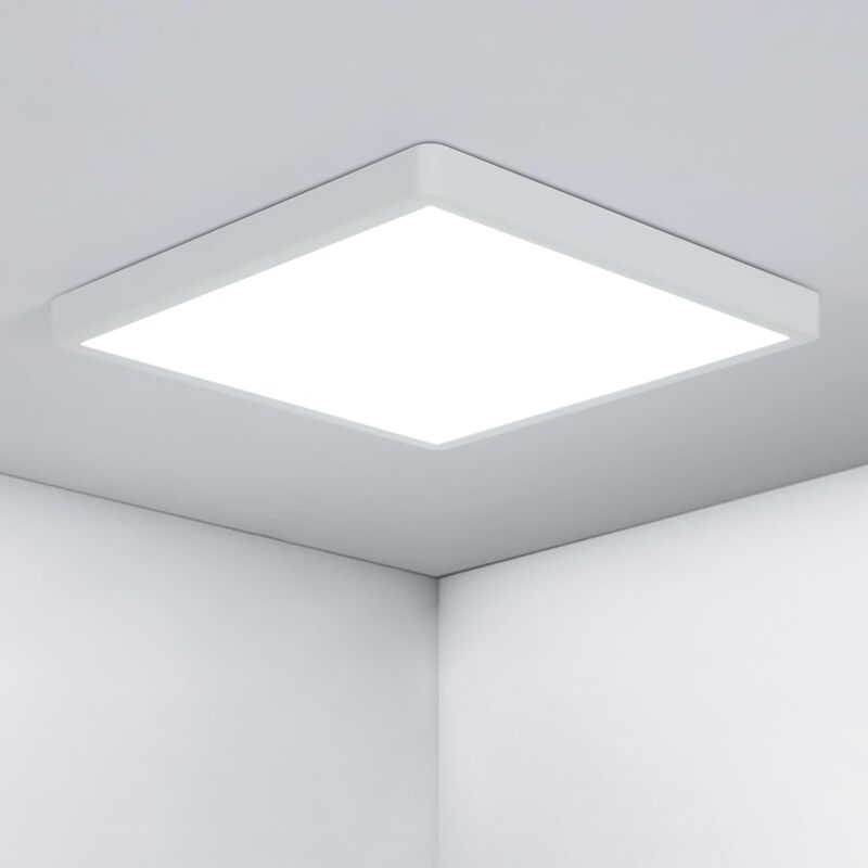 foto del prodotto goeco luce a soffitto a led 36w, lampada a soffitto quadrata ultra mance 30 cm ip44, moderna luce del soffitto 3240lm 6500k bianco freddo per cucina