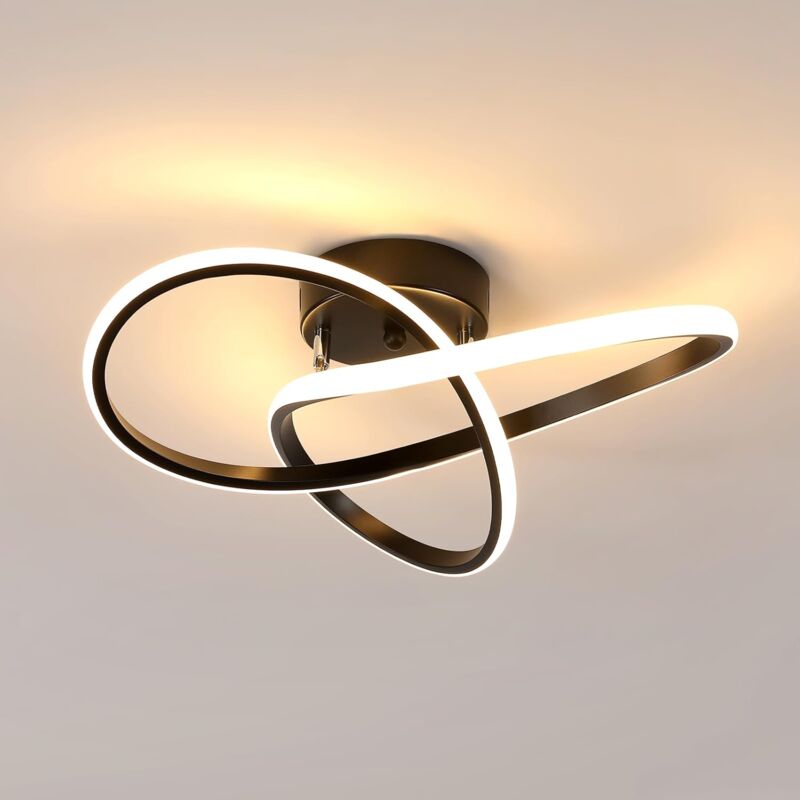 foto del prodotto goeco luce a soffitto a led 40w design bianco moderno 3000k lampada soffitto per soggiorno camera da letto sala da pranzo nera