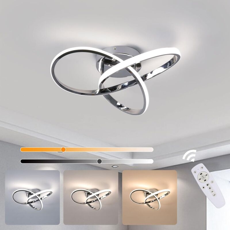 foto del prodotto goeco luce a soffitto a led dimmabile, lampada a soffitto da 36w 4050lm con telecomando 3000k 6500k, luce moderna per soggiorno, camera da letto,