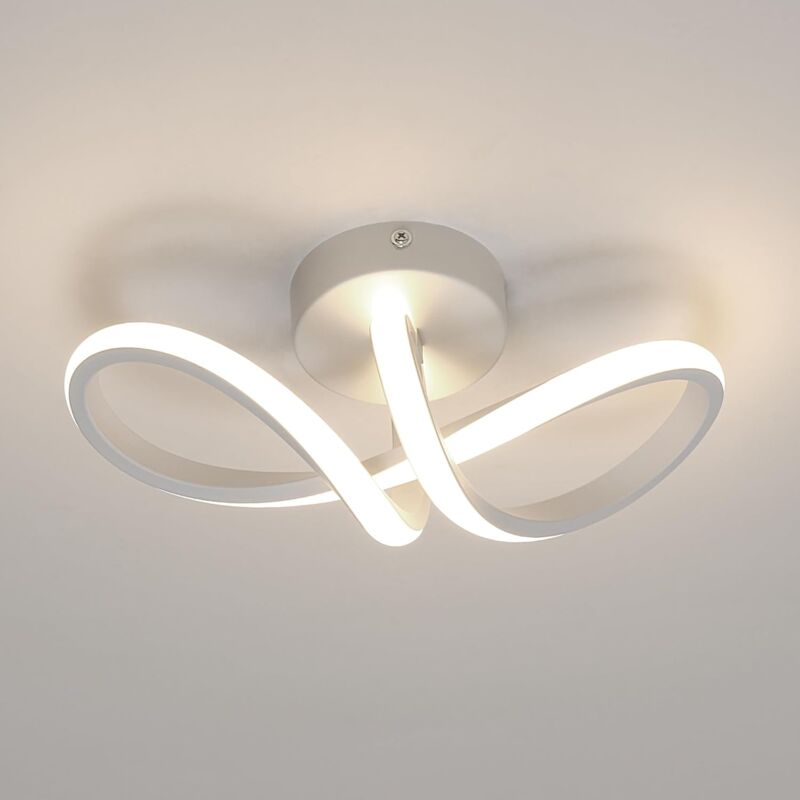 foto del prodotto goeco luce a soffitto a led moderna, luce del soffitto a led curva da 20 w a forma di 8, lampadario a soffitto a led 4500k per sala da pranzo