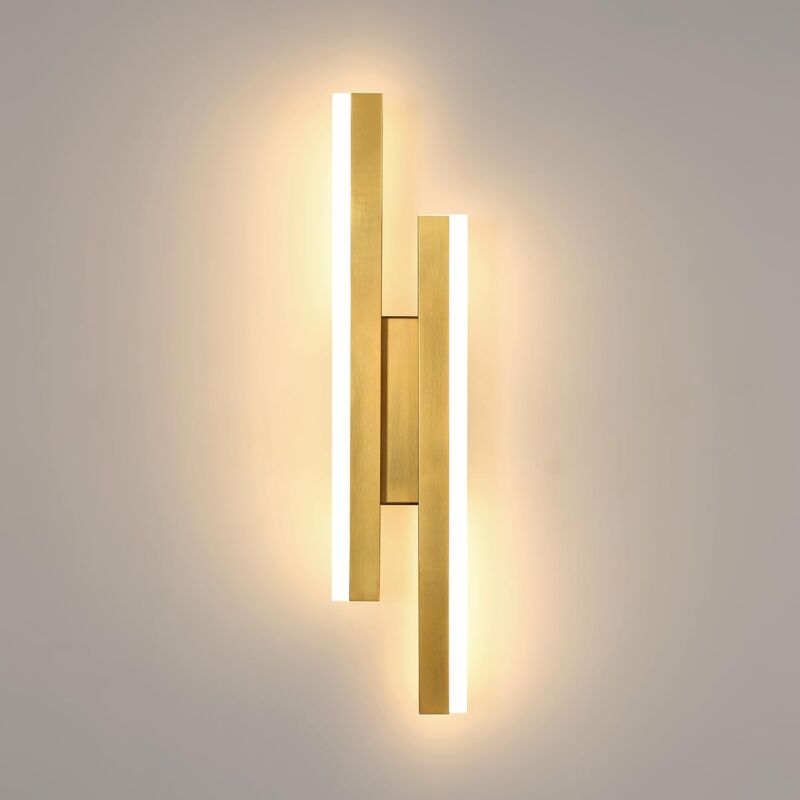 foto del prodotto goeco moderna lampada da parete a led, 16w oro 3 temperature di colore elegante lampada da parete a led per interni, lampada da parete a led