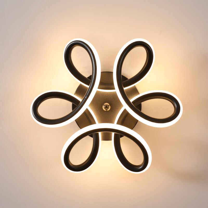 foto del prodotto goeco moderna plafoniera a led, 22w 2500lm lampada da soffitto per interni, 3000k luce bianca calda plafoniera a led nera per balcone, corridoio,
