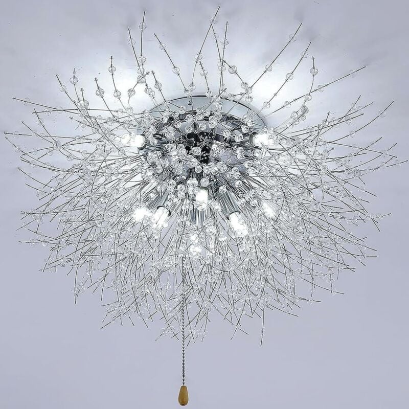foto del prodotto goeco plafoniera a led in cristallo, lampadari moderni a forma di fuochi d artificio, plafoniera dimmerabile, luce tricolore 3000k 6500k per camera