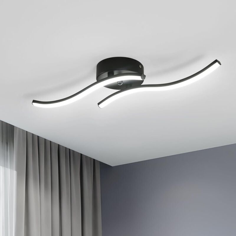 foto del prodotto goeco plafoniera a led, lampada da soffitto moderna in acrilico 12w 1300lm, lampadario per interni a luce bianca fredda 6500k plafoniera nera per