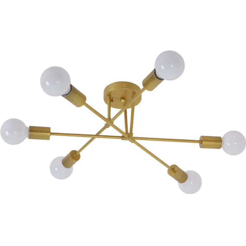 foto del prodotto goeco plafoniera a led moderna, lampadario sospeso vintage con 6 luci base e27, lampadario in metallo per salotto camera da letto cucina corridoio