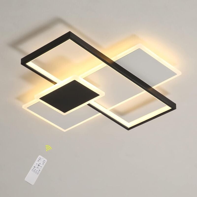 foto del prodotto goeco plafoniera a led moderne, 46w 3680lm lampada led soffitto dimmerabile per soggiorno, camera da letto, 50cm lampadario da soffitto quadrata