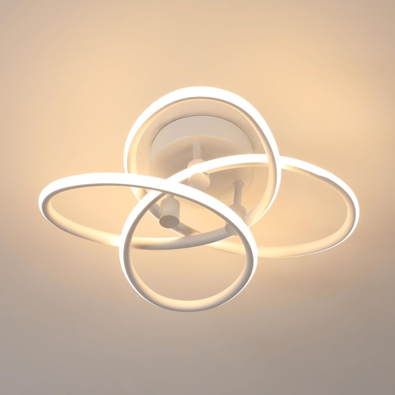 foto del prodotto goeco plafoniera a led per camera da letto, lampada da soffitto in acrilico dal design moderno e creativo floreale luce bianca calda 3000k 38w