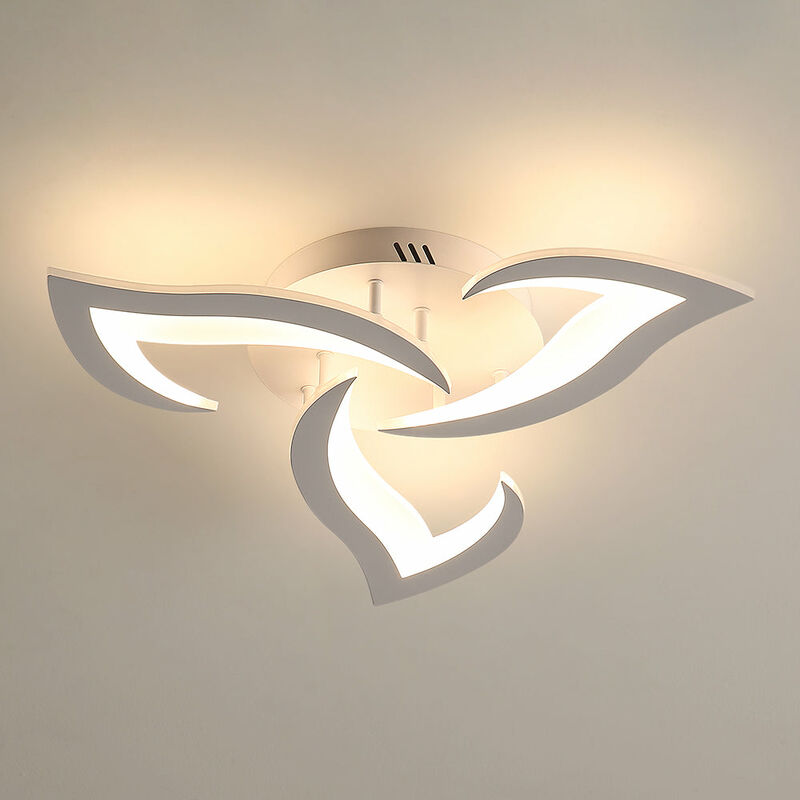 foto del prodotto goeco plafoniera a led plafoniera a 3 luci, lampadario a led moderno in acrilico 36w 3500lm, per soggiorno cucina camera da letto, 3000k luce