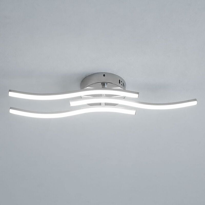 foto del prodotto goeco plafoniera led 18w design moderno forma d onda lampada a soffitto bianco freddo 6000k per soggiorno, camera da letto, sala da pranzo, ufficio
