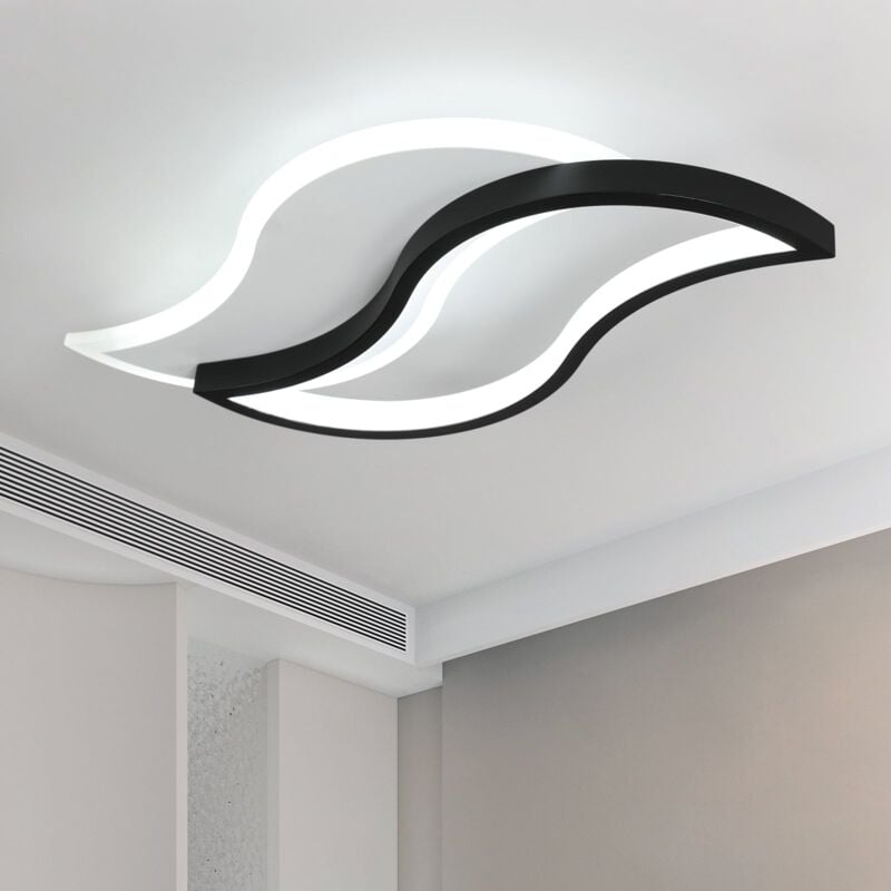 foto del prodotto goeco plafoniera led 30w design moderno bianco freddo 6000k forma creativa della foglia lampada a soffitto per soggiorno, camera da letto, sala da
