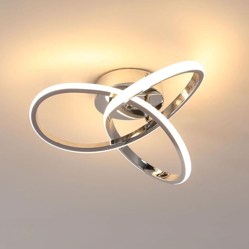 foto del prodotto goeco plafoniera led 30w moderna plafoniera argento per camera da letto, 3375lm plafoniera led per corridoio cucina camera da letto sala da pranzo
