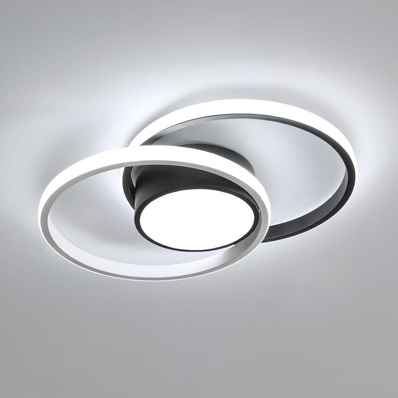 foto del prodotto goeco plafoniera led 42w design moderno bianco freddo 6000k rotondo lampada a soffitto per soggiorno, camera da letto, sala da pranzo, ufficio nero