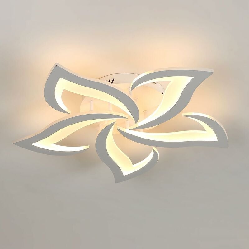 foto del prodotto goeco plafoniera led 60w design moderno bianco caldo 3000k forma creativa del fiore lampada a soffitto per soggiorno, camera da letto, sala da