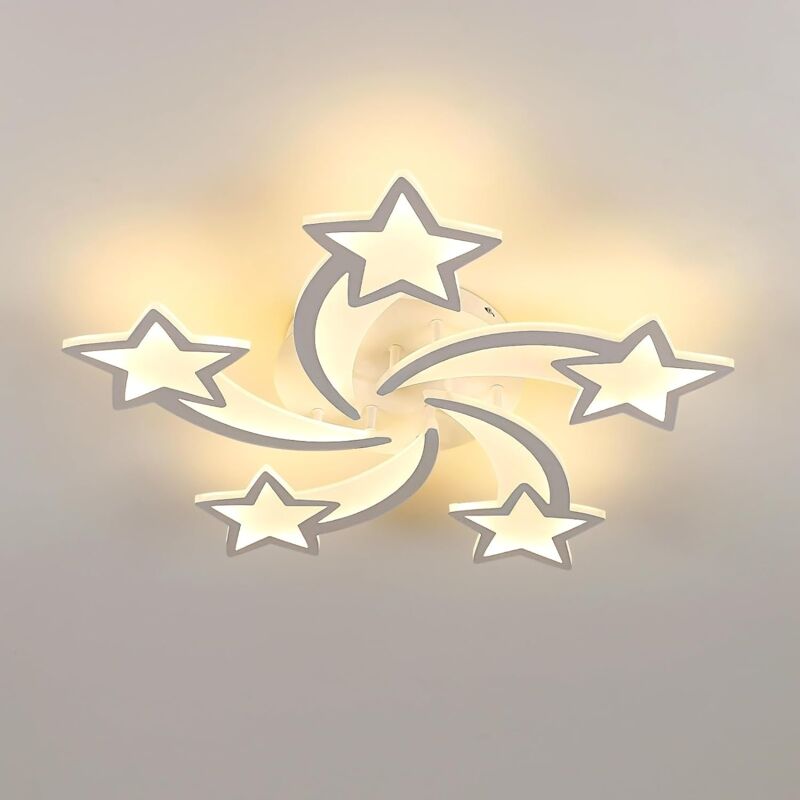 foto del prodotto goeco plafoniera led design moderno bianco caldo 3000k forma a stella lampada a soffitto per soggiorno, camera da letto, sala da pranzo, ufficio