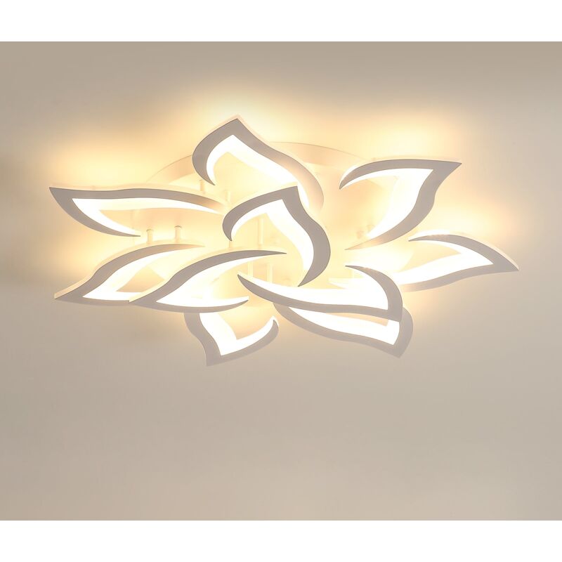 foto del prodotto goeco plafoniera led design moderno bianco caldo 3000k forma creativa del fiore lampada a soffitto per soggiorno, camera da letto, sala da pranzo,