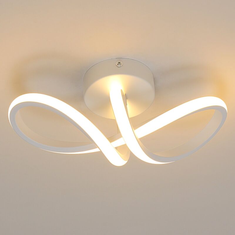 foto del prodotto goeco plafoniera led design moderno bianco caldo 3000k forma di 8 lampada a soffitto per soggiorno, camera da letto, sala da pranzo, ufficio bianco
