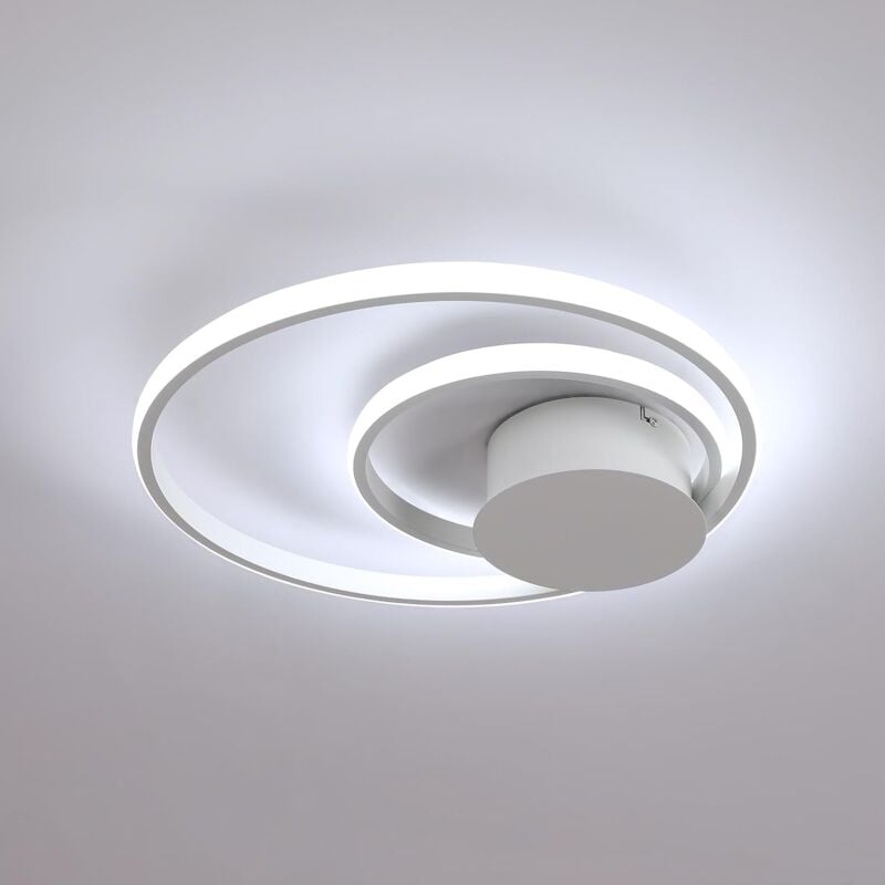 foto del prodotto goeco plafoniera led design moderno bianco freddo 6000k anello lampada a soffitto per soggiorno, camera da letto, sala da pranzo, ufficio bianco