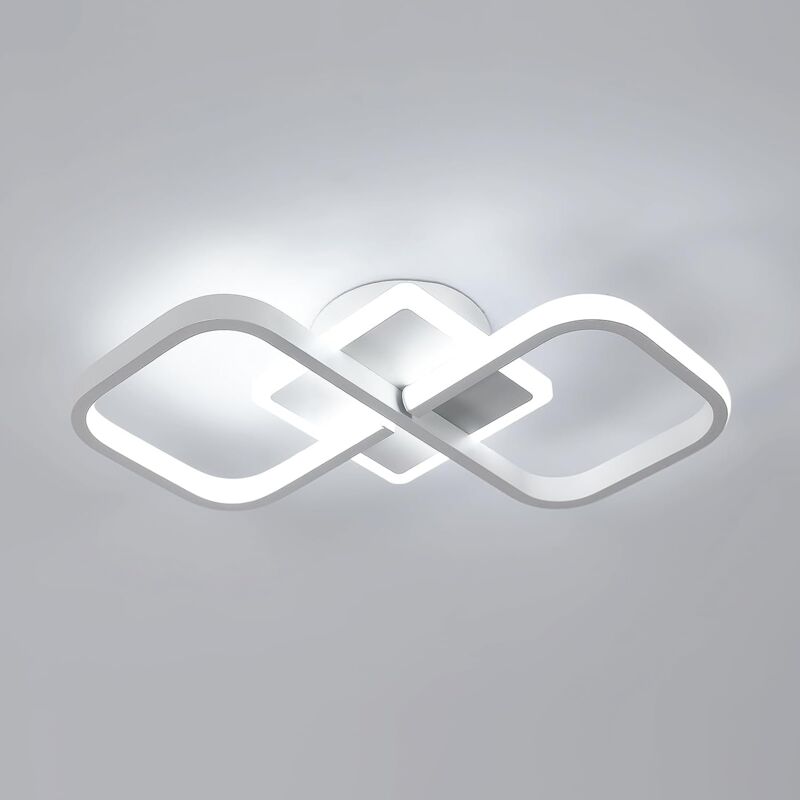 foto del prodotto goeco plafoniera led design moderno bianco freddo 6000k anello quadrato lampada a soffitto per soggiorno, camera da letto, sala da pranzo, ufficio