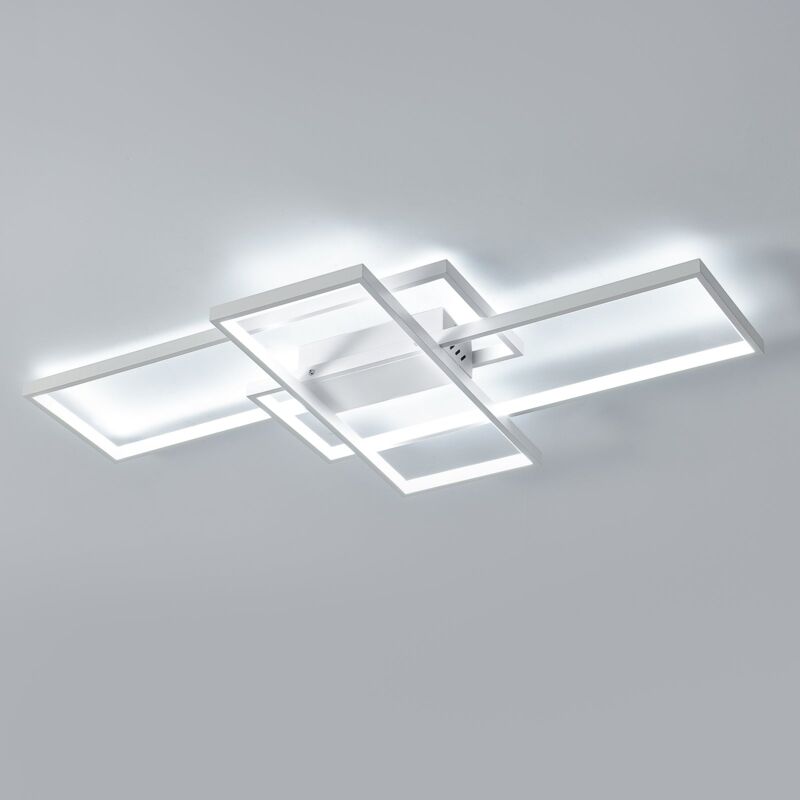 foto del prodotto goeco plafoniera led design moderno bianco freddo 6000k rettangolo lampada a soffitto per soggiorno, camera da letto, sala da pranzo, ufficio bianco