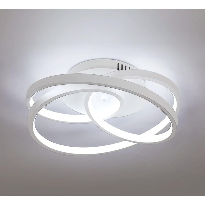 foto del prodotto goeco plafoniera led design moderno bianco freddo 6000k rotondo lampada a soffitto per soggiorno, camera da letto, sala da pranzo, ufficio bianco