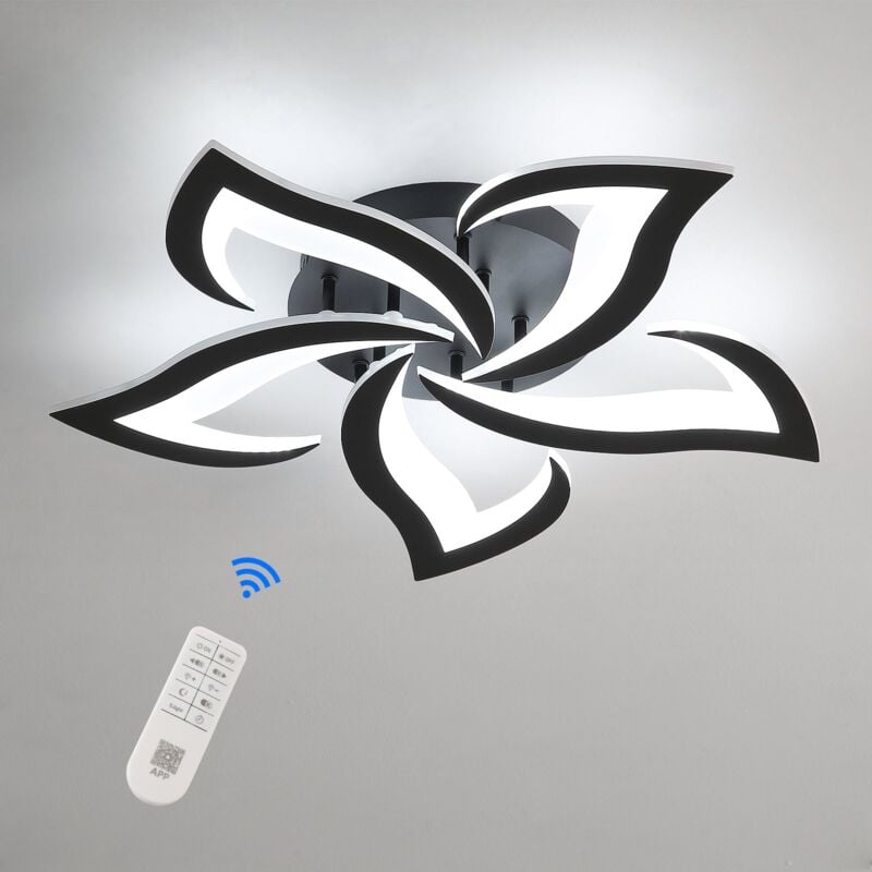 foto del prodotto goeco plafoniera led dimmerabile, 40w 3500lm lampada da soffitto moderna con telecomando, design creativo a petali, plafoniera in acrilico per