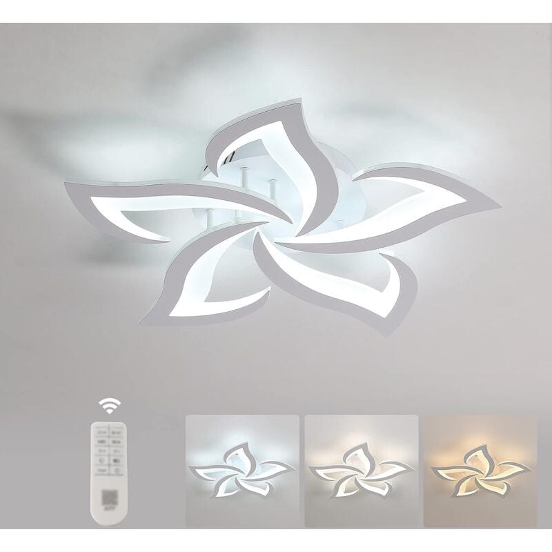 foto del prodotto goeco plafoniera led dimmerabile, 40w 3500lm lampada da soffitto moderna con telecomando, design creativo a petali, plafoniera in acrilico per