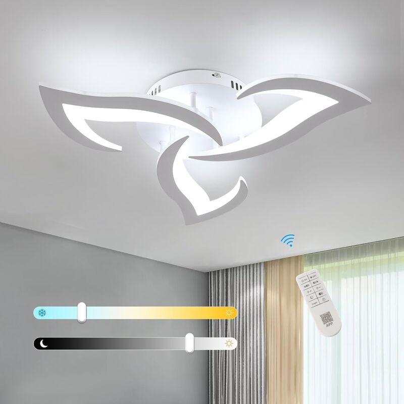 foto del prodotto goeco plafoniera led dimmerabile forma creativa del fiore lampada a soffitto dimmerabile 3000k 6000k per soggiorno, camera da letto, sala da
