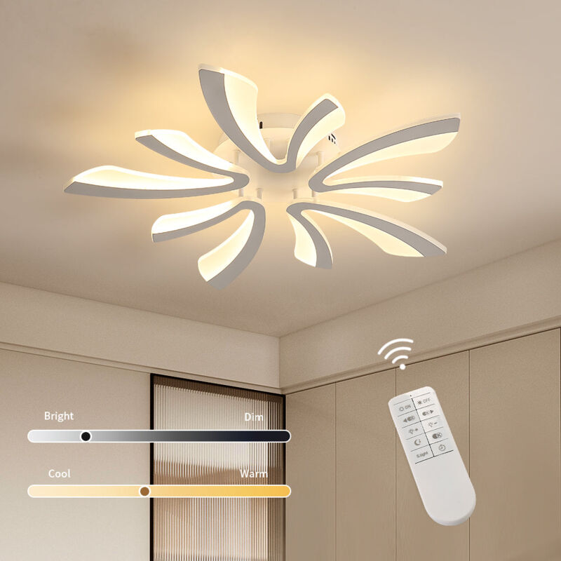 foto del prodotto goeco plafoniera led dimmerabile, lampada da soffitto salotto con telecomando, 48w 4500lm 3000k 6000k dia 71cm lampada da soffitto per camera da