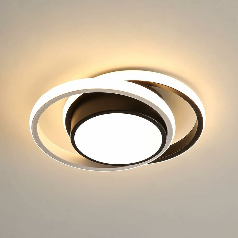 foto del prodotto goeco plafoniera led, lampada da soffitto in metallo acrilico, 21w 2 anelli moderna plafoniera a led, 3500k per soggiorno, camera da letto, studio