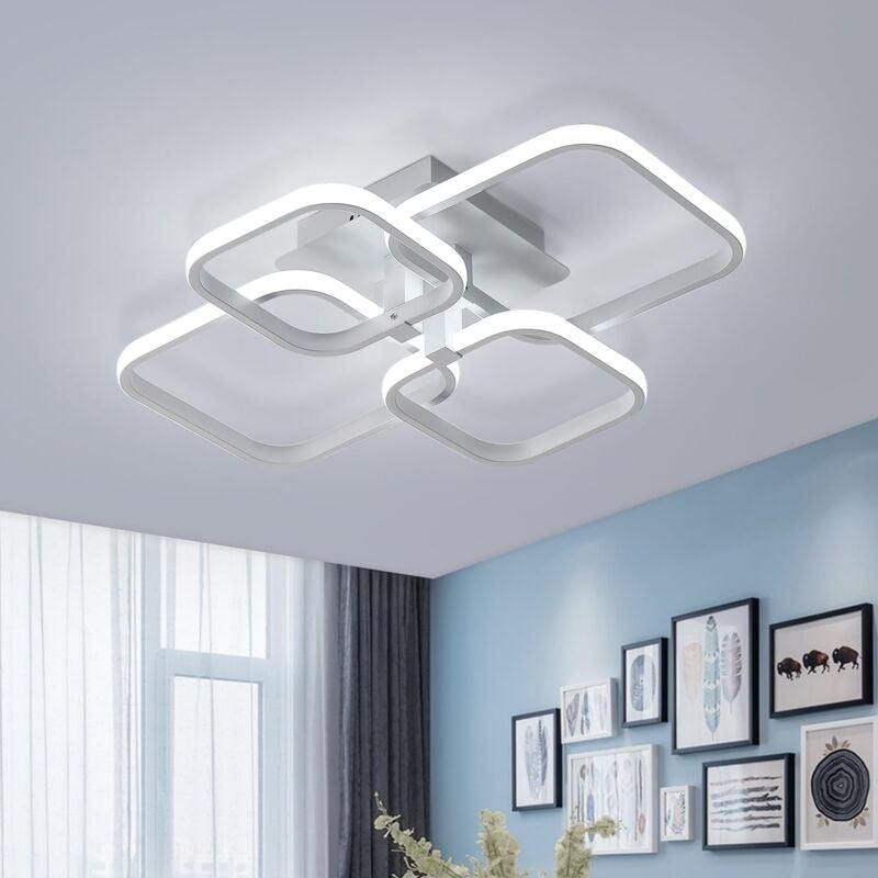 foto del prodotto goeco plafoniera led, lampada da soffitto moderna 52w 4680 lumen, plafoniere da soffitto quadrato 6000k, per soggiorno, cucina, cucina, camera da