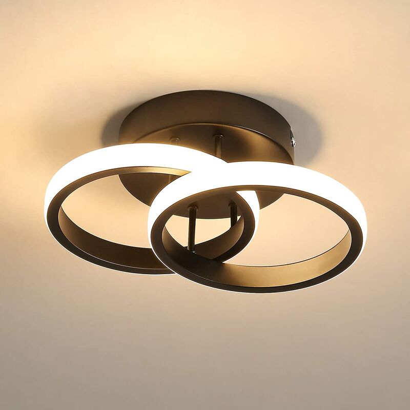 foto del prodotto goeco plafoniera led, lampadario a soffitto a led, 22w nero lampadario a sospensione, lampadari a soffitto moderno rotonde 1760 lumen per camera da