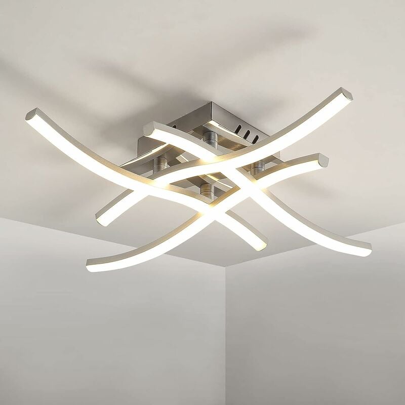foto del prodotto goeco plafoniera led, lampadario a sospensione a forma di onda, luce bianca neutra 4000k, led integrati 24w 2000 lm, lampadario moderno per salotto