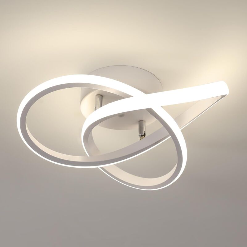 foto del prodotto goeco plafoniera led moderna, 30w 3375lm lampada da soffitto a forma di fiore creativa per camera da letto, corridoio, cucina, bagno, bianco, luce