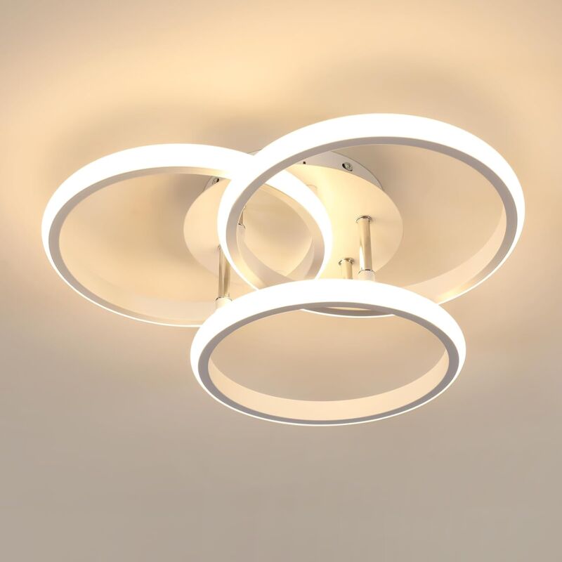 foto del prodotto goeco plafoniera led moderna, 40w 4500lm, lampada da soffitto led bianca in alluminio rotonda, plafoniera per camera da letto, soggiorno, cucina,