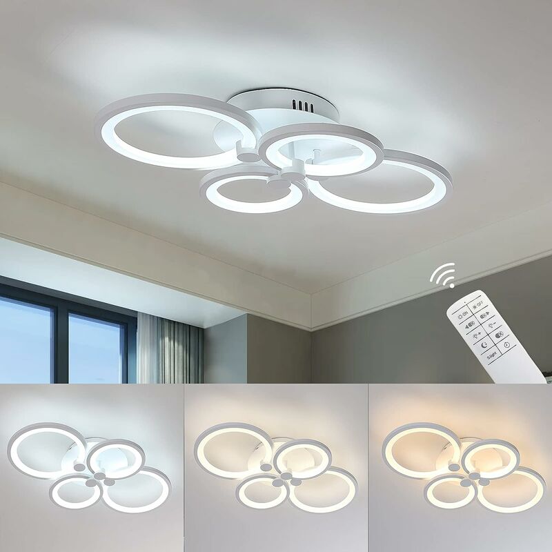 foto del prodotto goeco plafoniera led moderna dimmerabile, 60w 4800 lm moderna lampada da soffitto in metallo e acrilico, luminosit e colore della luce regolabili