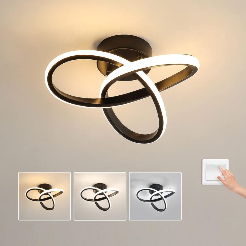 foto del prodotto goeco plafoniera led moderna, lampada da soffitto led 22w in acrilico, plafoniera led moderno per soggiorno camera letto corridoio, diametro 24cm,