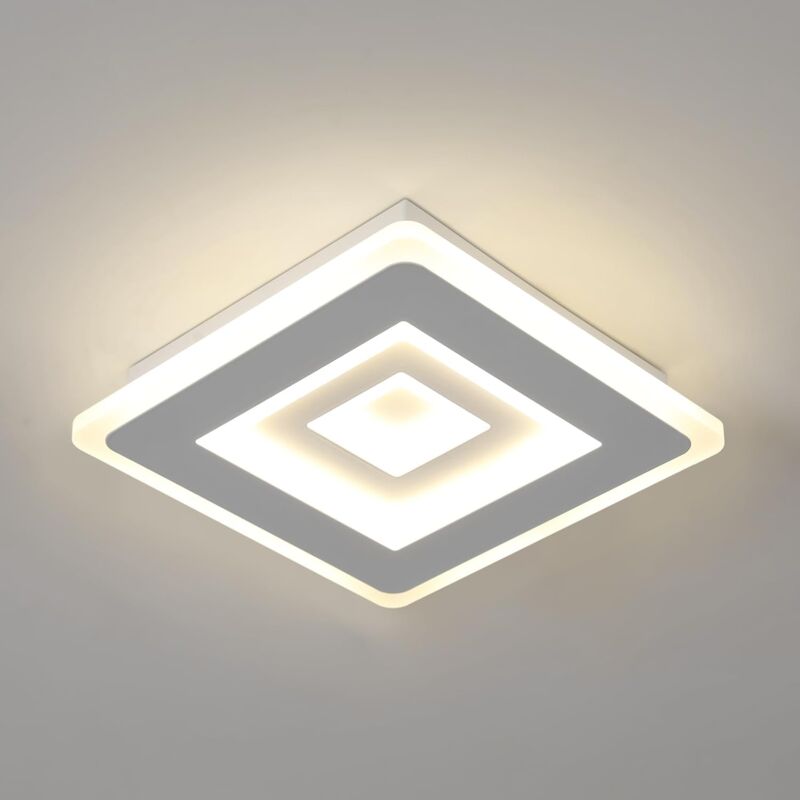 foto del prodotto goeco plafoniera led moderna, lampada da soffitto quadrata da 28w 3150lm, plafoniera led bianca in acrilico per camera da letto, soggiorno,