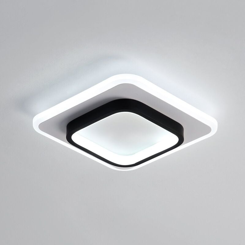 foto del prodotto goeco plafoniera led moderna, lampada da soffitto quadrata in acrilico 28w, diametro 24cm, illuminazione per corridoio balcone scala, bianco freddo