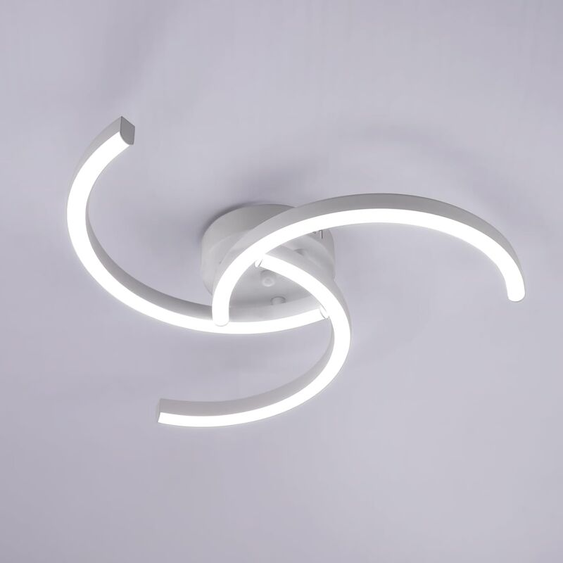 foto del prodotto goeco plafoniera led moderna, plafoniera camera da letto 24w a forma di elica, lampada da soffitto 52cm bianca per soggiorno, camera da letto,