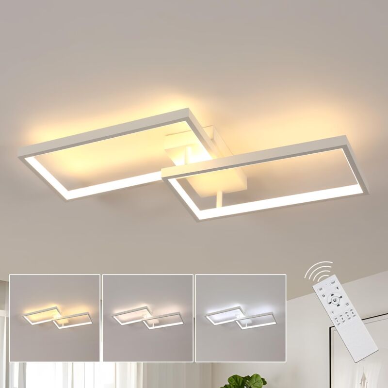 foto del prodotto goeco plafoniera led, plafoniera dimmerabile con telecomando 3000k 6500k, lampada da soffitto quadrata, adatta a soggiorno, cucina, camera da