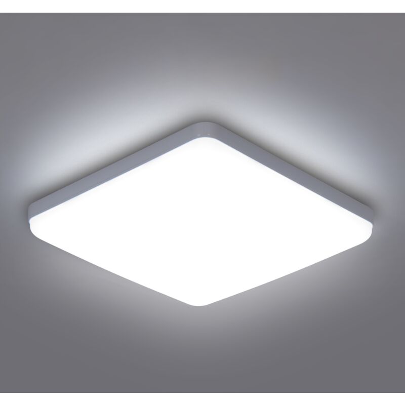 foto del prodotto goeco plafoniera led quadrata bianca, 23x23x3,5 cm, luce bianca 6500k, 36w, perfetta per spazi funzionali